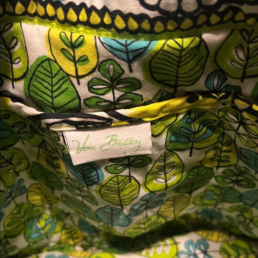 Vera Bradley Floral Tote in Lime and Aqua - Picture 2 of 6